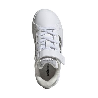 4. Buty dla dzieci adidas Grand Court 3.0 biało-srebrne JP9368