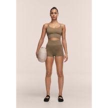 Legginsy treningowe damskie CASALL Shiny Seamless Rib Hotpants kolor zielony