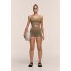 Legginsy treningowe damskie CASALL Shiny Seamless Rib Hotpants kolor zielony