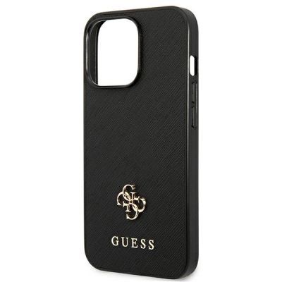 6. Etui Guess Saffiano 4G Small Metal Logo na iPhone 13 Pro / 13  6,1" - czarne