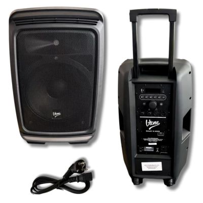 37. V-TONE OrionX 14 ACCU - Kolumna aktywna akumulatorowa czarna, Bluetooth, TWS, USB, AUX, FM, DSP, wysuwana rączka, kółka transportowe, 135W RMS