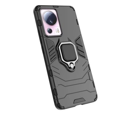 7. Ring Armor etui do Xiaomi 13 Lite pancerny pokrowiec uchwyt magnetyczny ring czarne