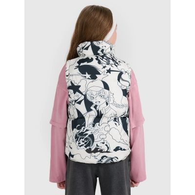 2. Bezrękawnik puchowy z wypełnieniem syntetycznym dziewczęcy 4F 4FJRAW25TVJAF320-11A