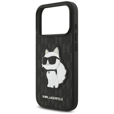 6. Etui Karl Lagerfeld Saffiano Mono Patch Choupette iPhone 18 Pro / 17 Pro - czarne