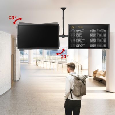 9. Uchwyt sufitowy dla dwóch TV Maclean, max. obciążenie 2x40kg, 34-60", max VESA 600x400, MC-111 B