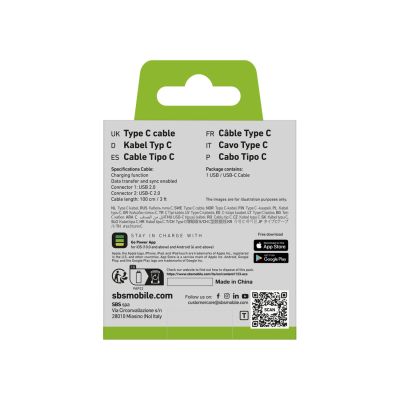 2. Kabel SBS TECABLETYC1KPOS USB-A - USB-C 1m - czarny