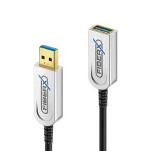 FiberX FX-I650-010 kabel USB USB 3.2 Gen 1 (3.1 Gen 1) 10 m USB A 10 Gbit/s 4,5 W Czarny, Srebrny