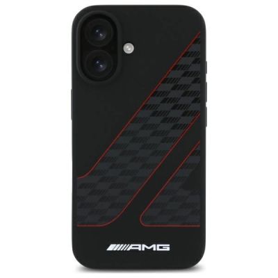 3. Etui AMG Checkered Flag Pattern MagSafe na iPhone 16 - czarne