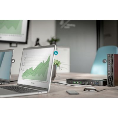 27. Digitus Przełącznik KVM, 4-portowy, 4K 60 Hz, 4 x DP in, 1 x DP/HDMI out