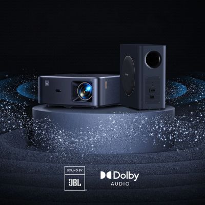 8. Projektor multimedialny Yaber K2s Pro LCD FullHD 1080p z głośnikami JBL i subwooferem - czarny