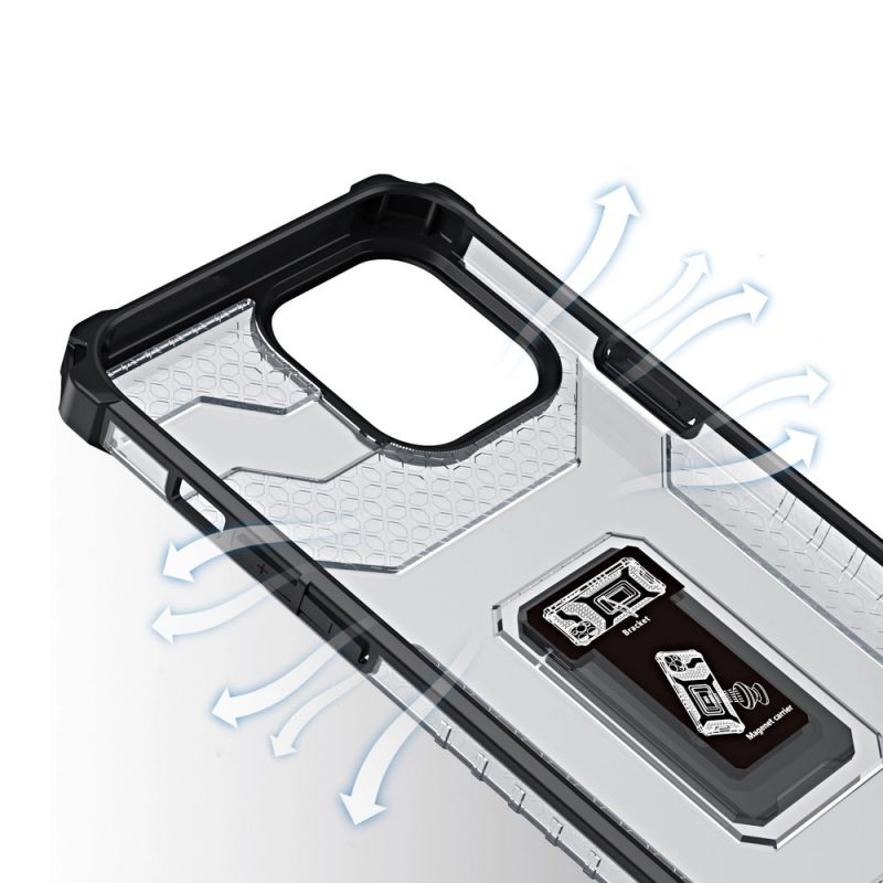 5. Crystal Ring Case pancerne hybrydowe etui pokrowiec + magnetyczny uchwyt iPhone 13 Pro zielony