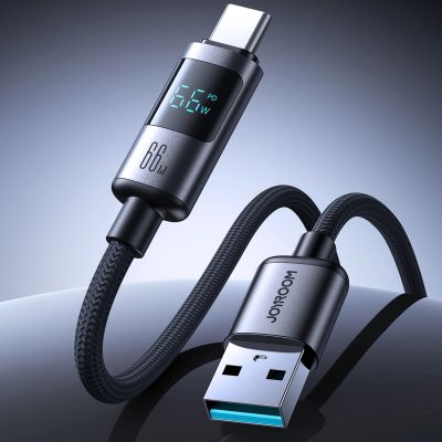 3. Kabel Joyroom S-A16 Pro Prism Series 66W USB-A - USB-C z wyświetlaczem 1,2m - czarny
