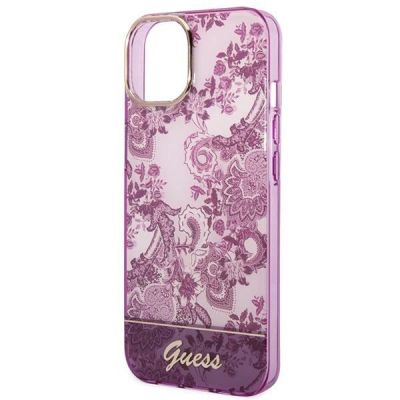 6. Etui Guess Porcelain Collection na iPhone 14 Plus - fuksjowe