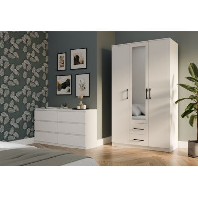 5. SZAFA ROMANA 120X205 BIAŁA Z LUSTREM