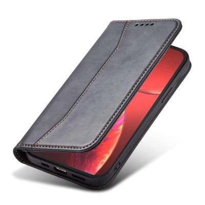 7. Magnet Fancy Case etui iPhone 14 Pro pokrowiec z klapką portfel podstawka czarne