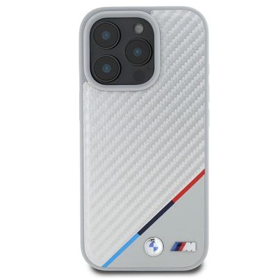 3. Etui BMW M Carbon Tricolor Line MagSafe na iPhone 16 Pro - szare