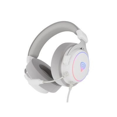 2. GENESIS Neon 764 Zestaw słuchawkowy Przewodowa Opaska na głowę Gaming USB Typu-A Biały