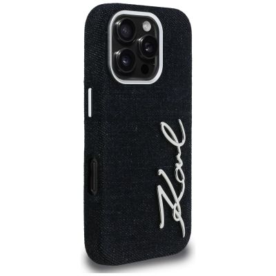 4. Etui Karl Lagerfeld FW Jeans Signature Logo na iPhone 16 Pro - czarne