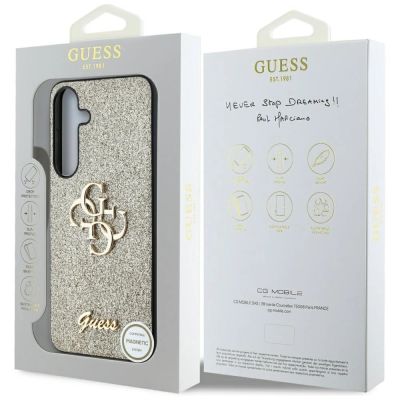 8. Etui Guess Fixed Glitter Big 4G Metal Logo do Samsung Galaxy S25 złoty