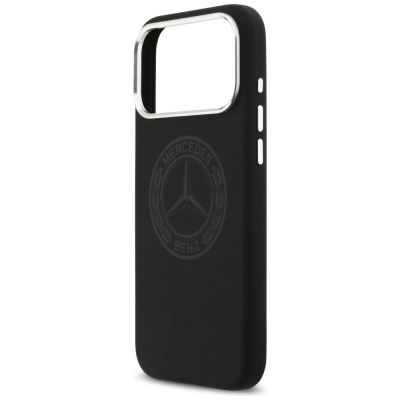 6. Etui Mercedes Silicone Vintage Logo MagSafe na iPhone 17 Pro Max - czarne
