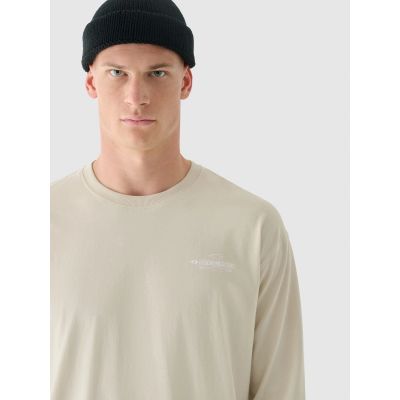 4. Longsleeve oversize z nadrukiem męski 4F 4FRAW24TLONM502-12S