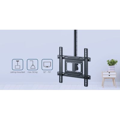 15. GEMBIRD PEŁNOOBROTOWY UCHWYT SUFITOWY DO TELEWIZORA 32" - 70", VESA MAX 400 X 400MM, DO 50KG