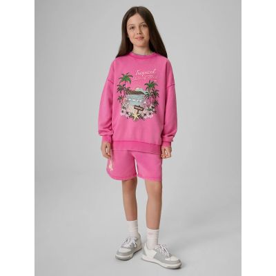 3. Bluza dresowa loose bez kaptura dziewczęca 4F 4FJRSS26TSWSF2970-54S
