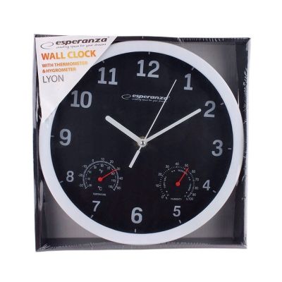 5. Zegar ścienny Esperanza LYON EHC016K (kolor czarny)