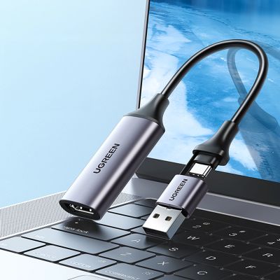 9. Karta przechwytująca Ugreen CM489 40189 HDMI (żeński) - USB-A / USB-C (męski) - szara