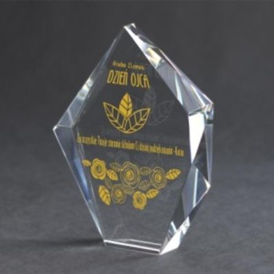 6. Trofeum szklane grawerowane + wypełnienie farbą