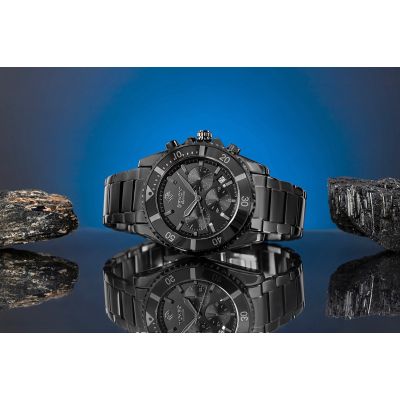 5. Zegarek Męski Giewont Chronograph Sapphire Czarno Tytanowy GW3970-B1