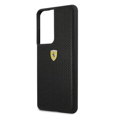 6. Etui Ferrari On Track Perforated na Samsung Galaxy S21 Ultra - czarne