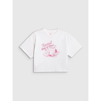 5. T-shirt bawełniany dziewczęcy 4F 4FJRSS26TTSHF3983-11S