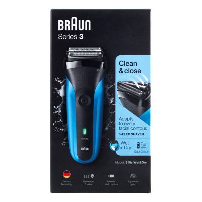 13. Golarka elektryczna BRAUN Series 3 310S maszynka do golenia Czarny, Niebieski
