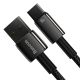 4. Baseus Tungsten Gold kabel USB-A - USB-C 480Mb/s 100W 1m czarny (CAWJ000001)