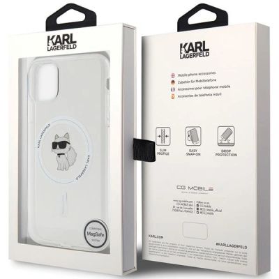 8. Etui Karl Lagerfeld IML Choupette MagSafe na iPhone 11 / Xr - przezroczyste