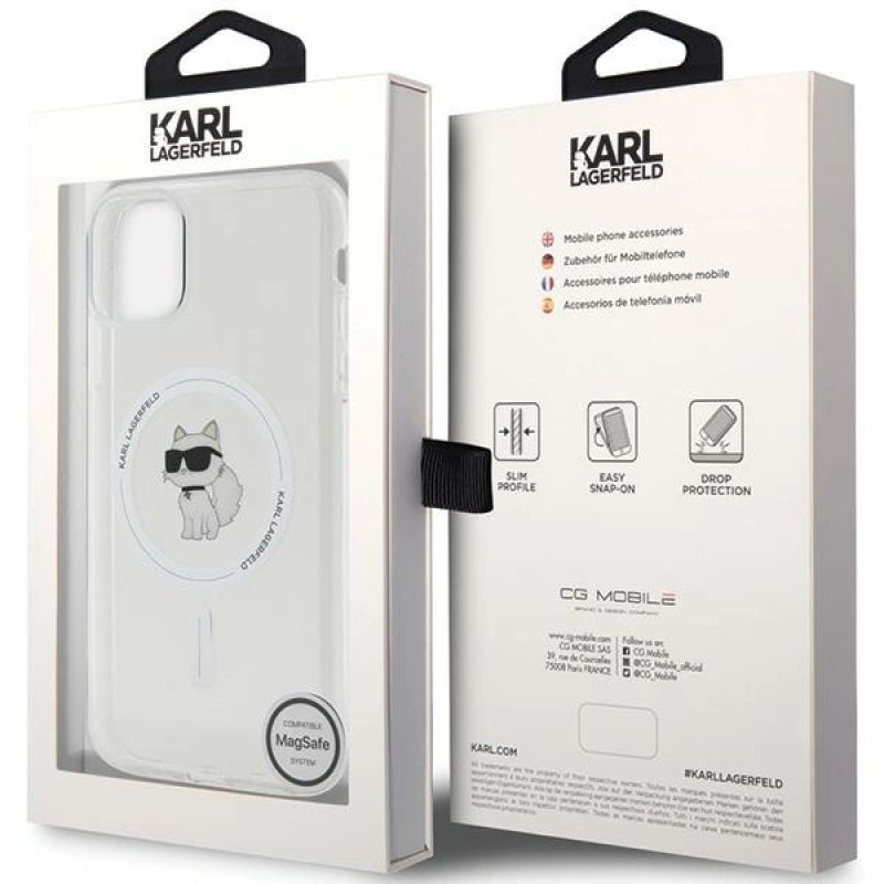 8. Etui Karl Lagerfeld IML Choupette MagSafe na iPhone 11 / Xr - przezroczyste