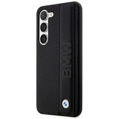 2. Etui BMW Leather Textured & Stripe na Samsung Galaxy S23+ - czarne