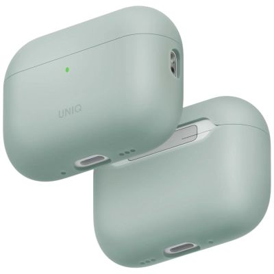 7. Etui UNIQ Lino Silicone na AirPods Pro 3 - zielone