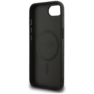 7. Etui Guess Peony Script Logo MagSafe na  iPhone 16e czarne