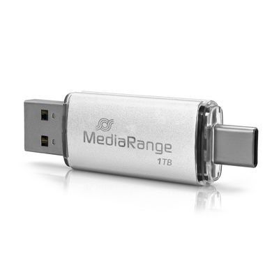 3. MediaRange MR941-1 pamięć USB 1 TB USB Type-A / USB Type-C 3.2 Gen 1 (3.1 Gen 1) Srebrny