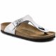 11. Japonki damskie Birkenstock Gizeh Birko-Flor srebrne regular szerokie (0043851)