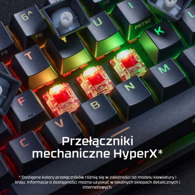 6. HyperX Alloy Origins 65 czarny / Klawiatura gamingowa / mechaniczna / HyperX czerwony / US / RGB / USB-C