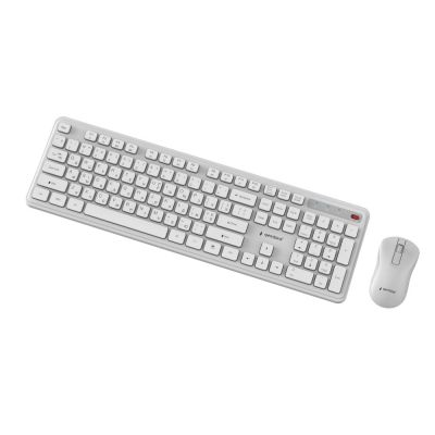 4. GEMBIRD BEZPRZEWODOWY ZESTAW KLAWIATURY + MYSZ SLIM PRO BUSINESS NA BIURKO,BIAŁY, UKŁAD RU