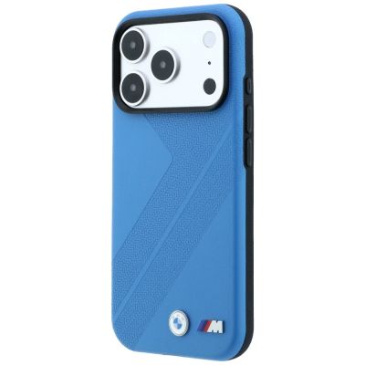 2. Etui BMW M Tire Track Metal Logo MagSafe na iPhone 17 Pro / 18 Pro - niebieskie
