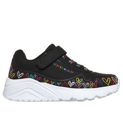 6. Skechers młodzieżowe sneakersy UNO LITE HEART CRAZE 314091L BKMT