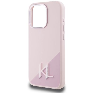 6. Etui Karl Lagerfeld Silicone Shadow Metal Initial MagSafe do iPhone 15 Pro Max różowy