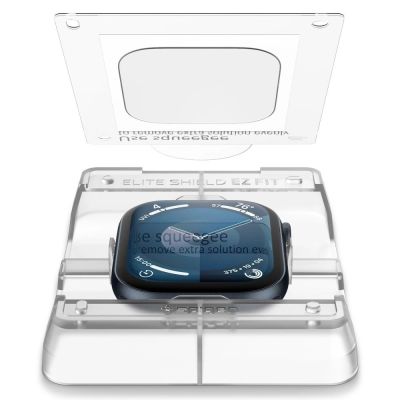 3. Szkło hybrydowe Spigen Elite Shield ”EZ FIT” 2-PACK na Apple Watch 10 (42 MM) - przezroczyste