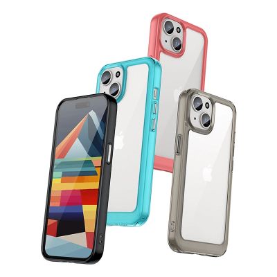 5. Wzmocnione etui z elastyczną ramką do iPhone 15 Plus Outer Space - niebieskie