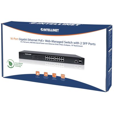 5. Intellinet 561198 łącza sieciowe Zarządzany L2+ Gigabit Ethernet (10/100/1000) Obsługa PoE 1U Czarny